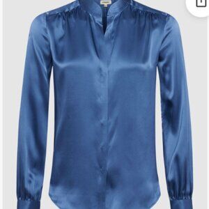 L'Agence Bianca Silk Charmeuse Button-Down Blouse